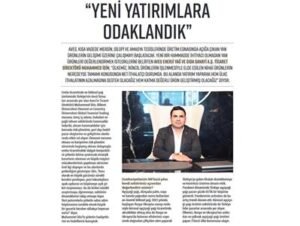 We focused on new investments – Capital Magazine of Turkiye